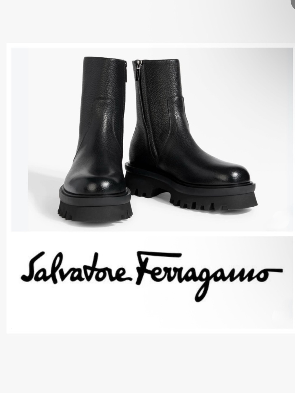 FERRAGAMO
Klem Pebbled-Leather Lug Sole Ankle Boots black size 7.5 new
$1,150
